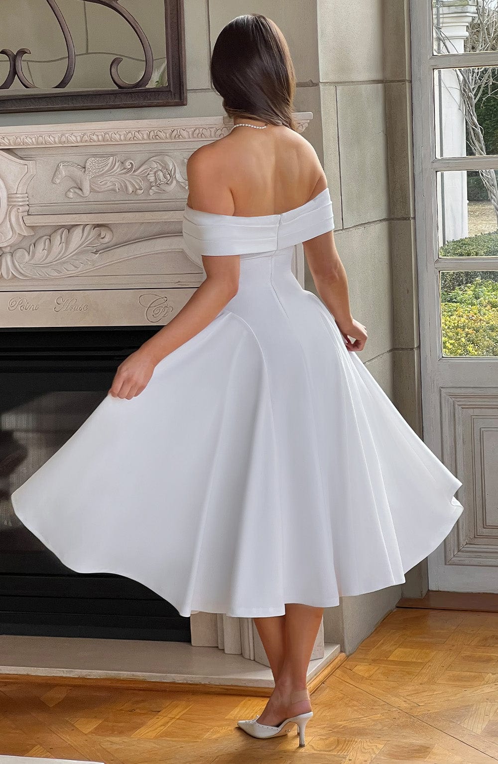 Orialise Midi Dress in Ivory by Clandour, product photo 3