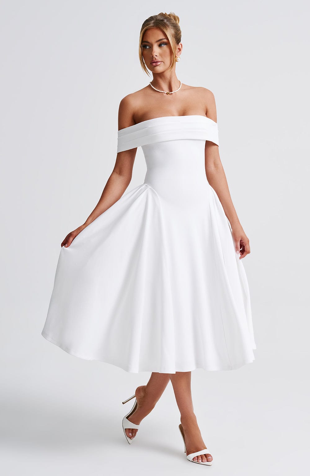 Orialise Midi Dress in Ivory by Clandour, product photo 6