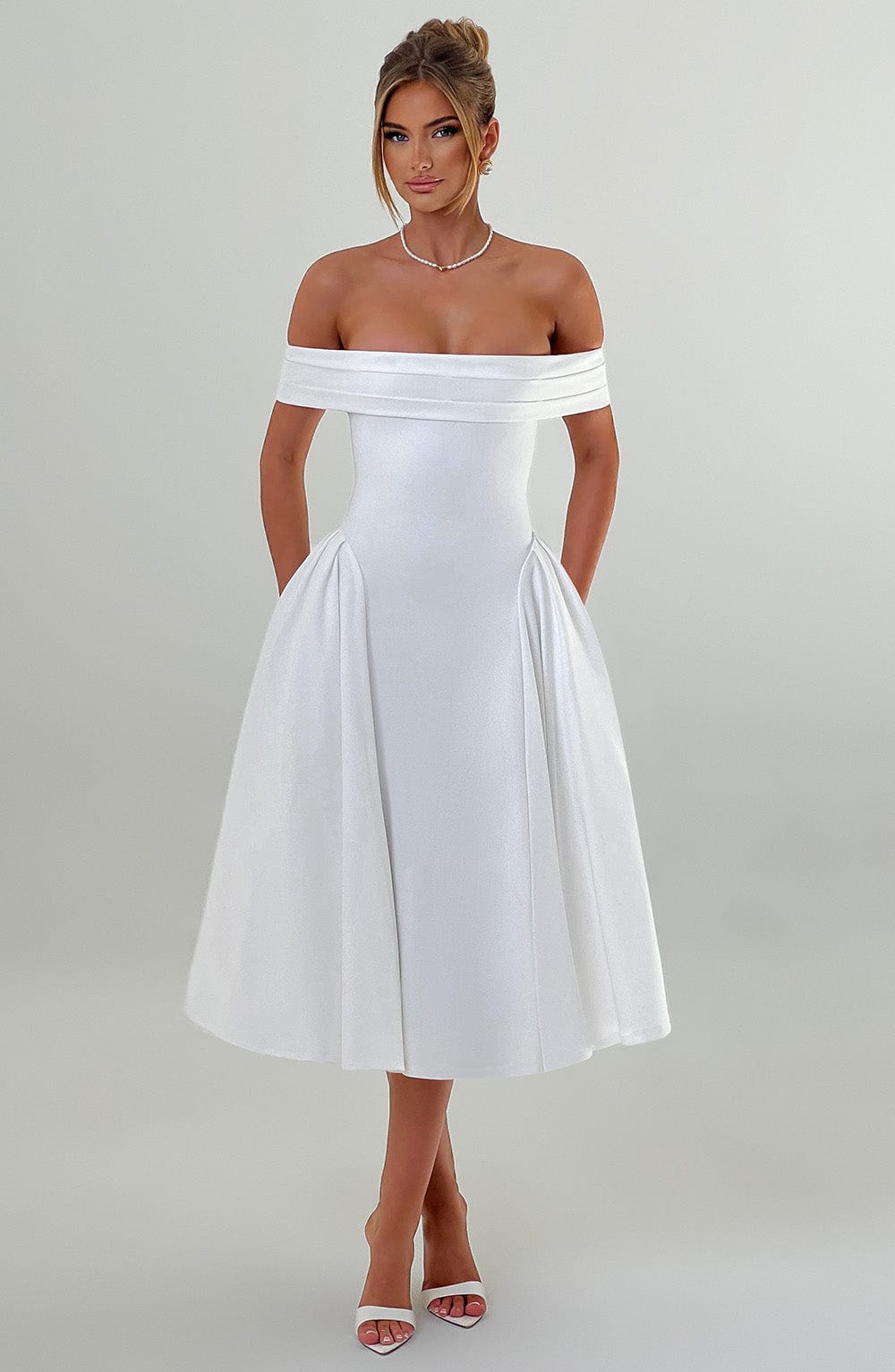 Orialise Midi Dress in Ivory by Clandour, product photo 7