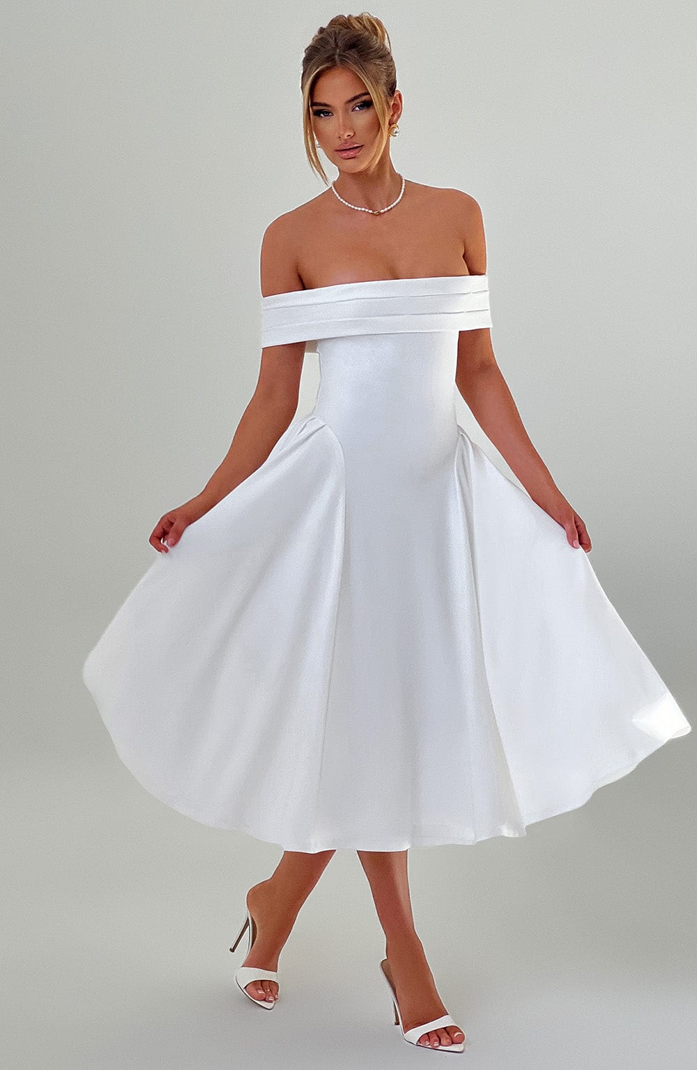 Orialise Midi Dress in Ivory by Clandour, product photo 8