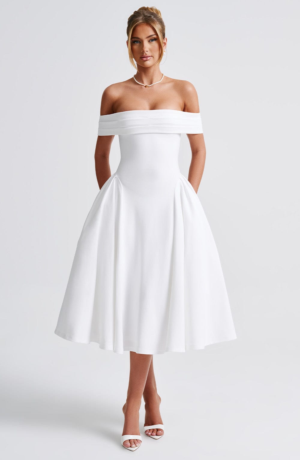 Orialise Midi Dress in Ivory by Clandour, product photo 9