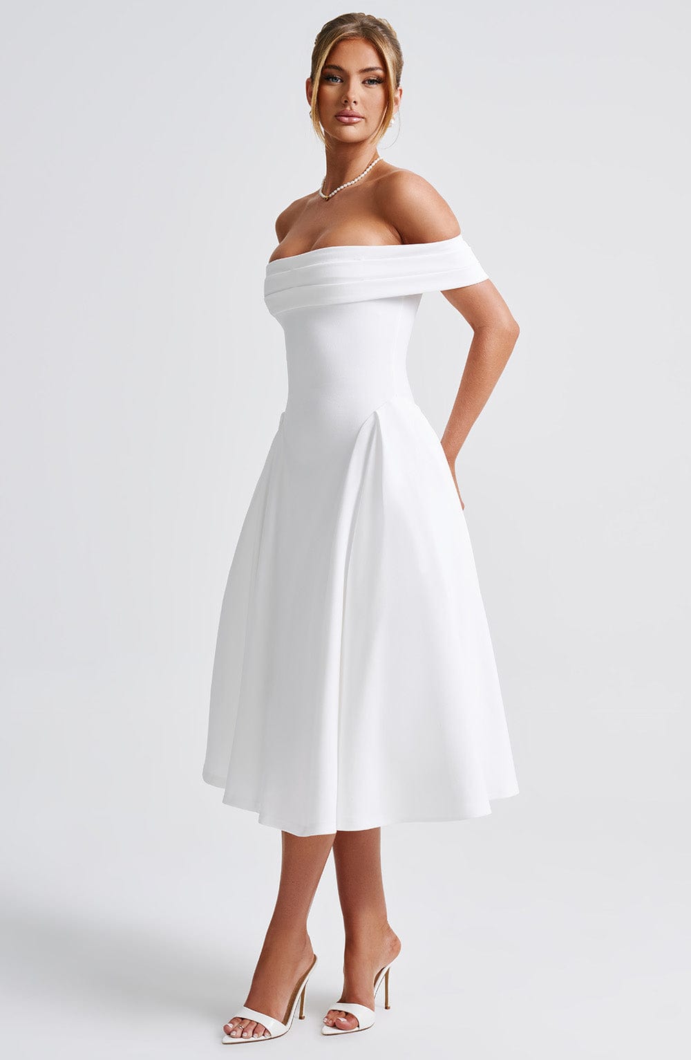 Orialise Midi Dress in Ivory by Clandour, product photo 10
