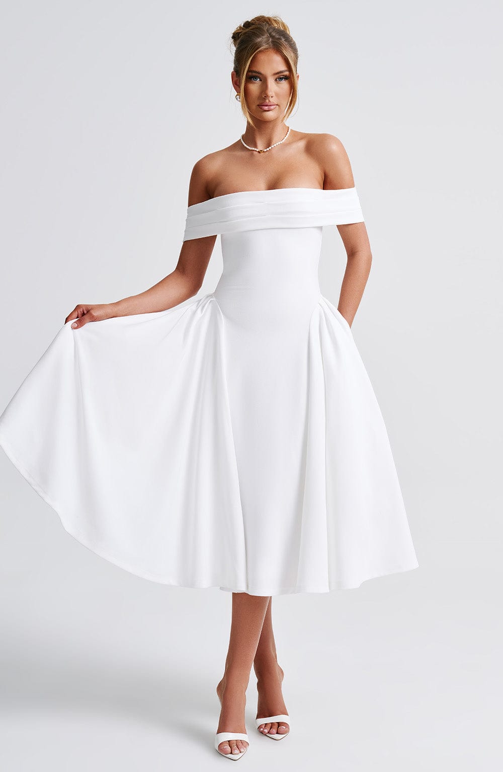 Orialise Midi Dress in Ivory by Clandour, product photo 11
