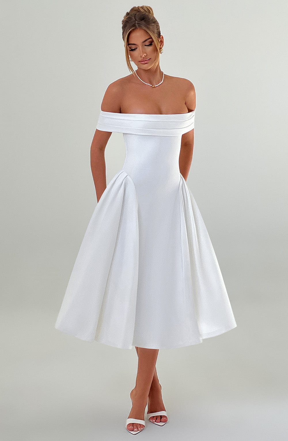 Orialise Midi Dress in Ivory by Clandour, product photo 13