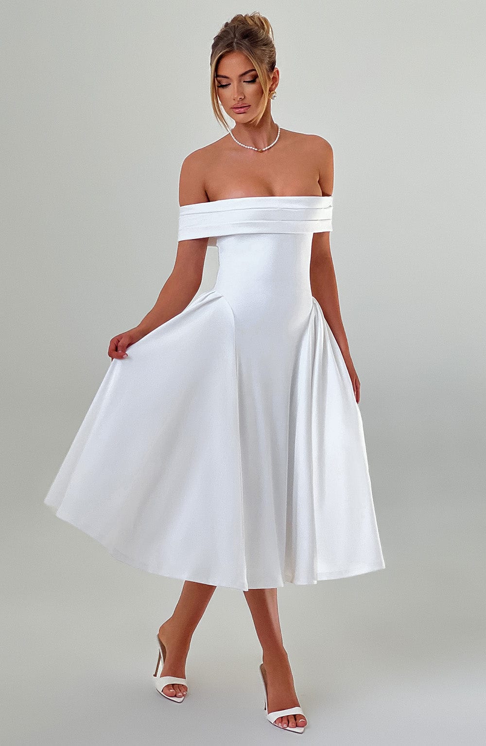 Orialise Midi Dress in Ivory by Clandour, product photo 14