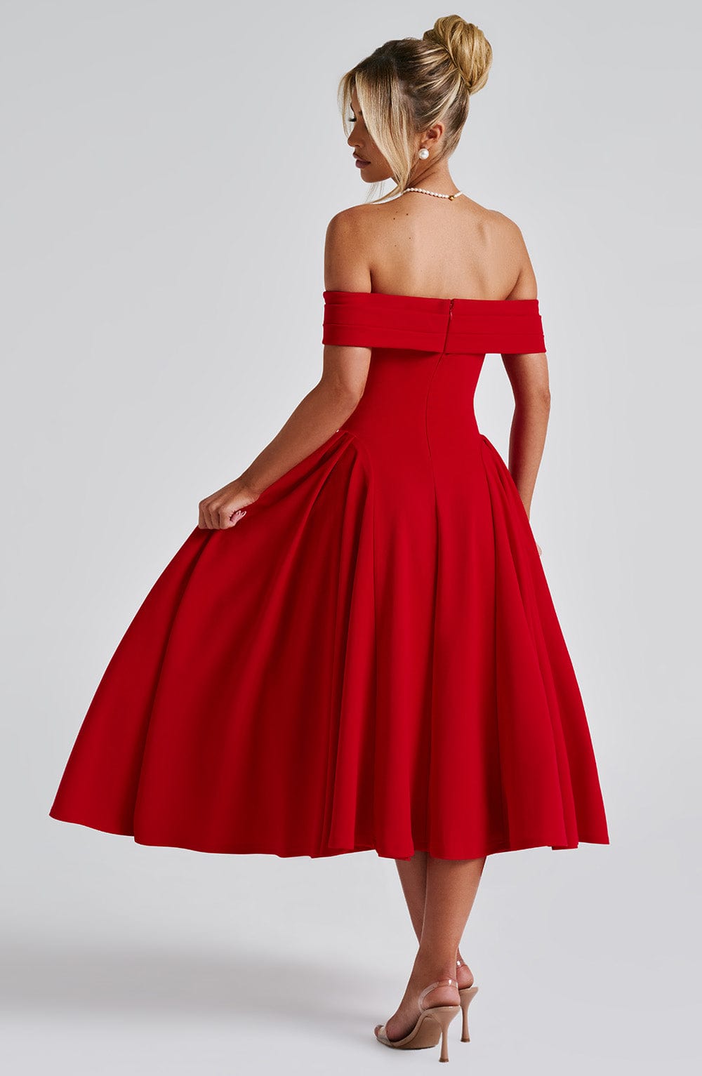 Orialise Midi Dress in Red by Clandour, product photo 2