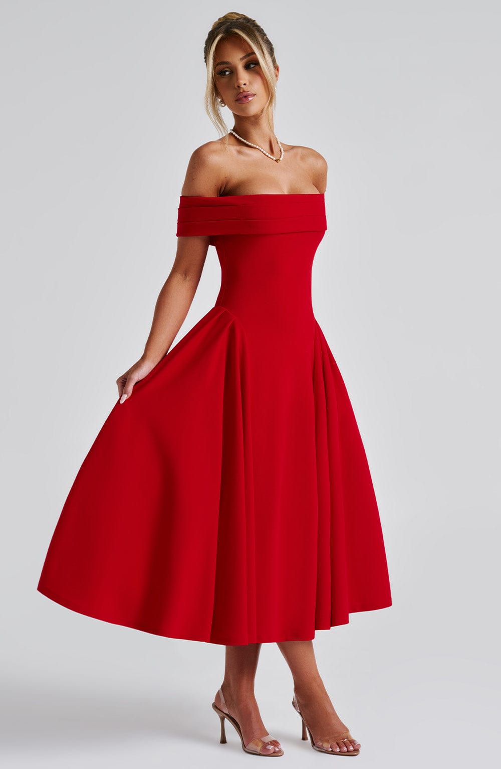 Orialise Midi Dress in Red by Clandour, product photo 3