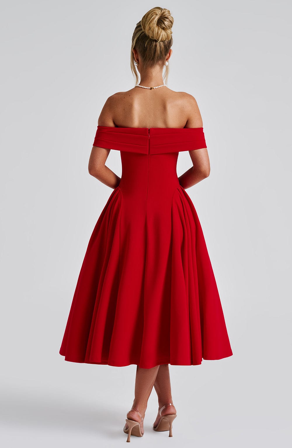 Orialise Midi Dress in Red by Clandour, product photo 5