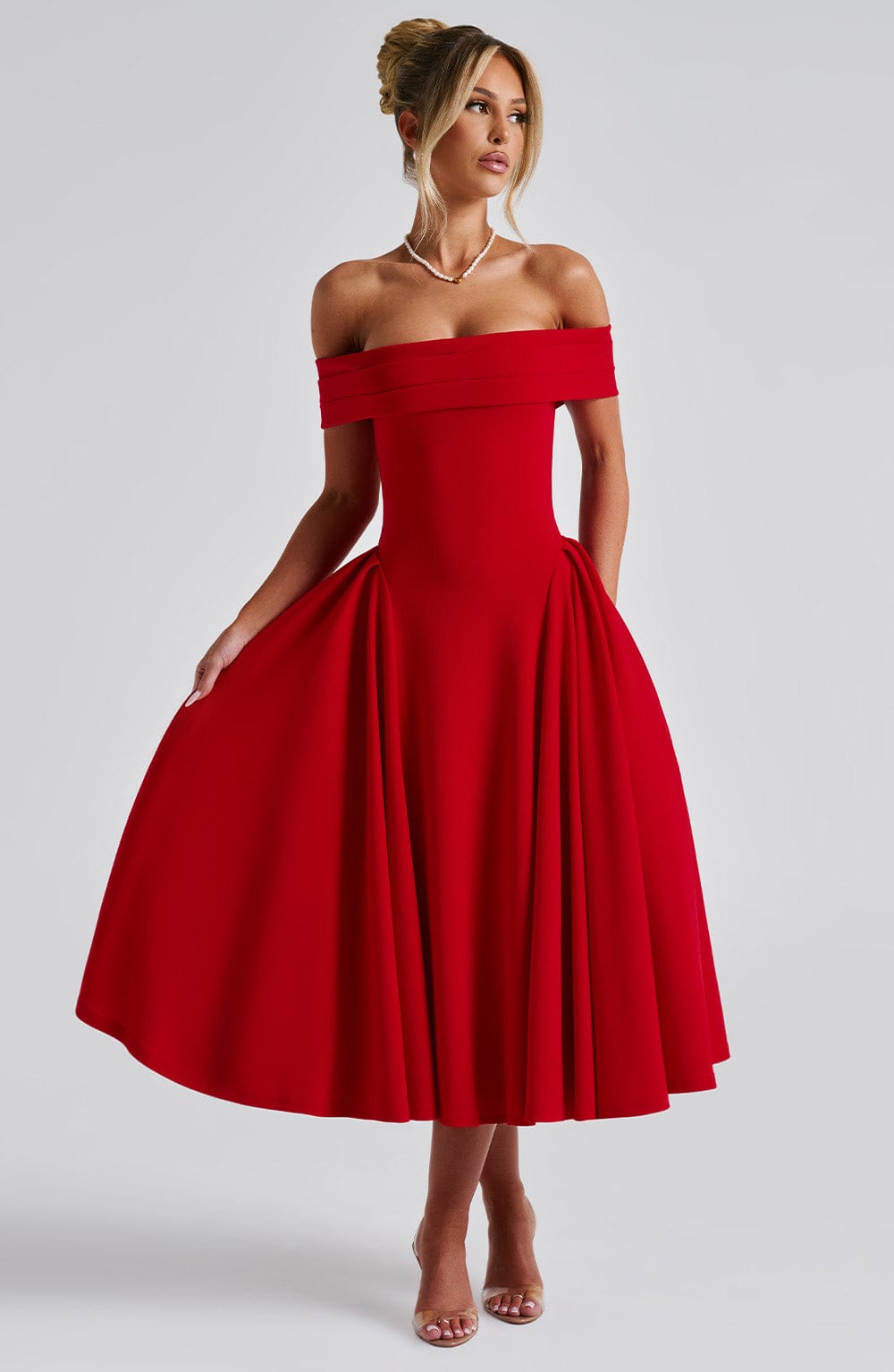 Orialise Midi Dress in Red by Clandour, product photo 6