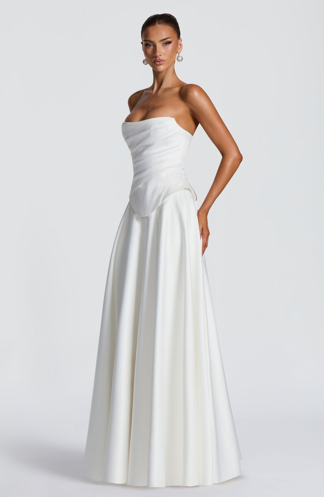 Oriamira Maxi Skirt in Ivory by Clandour, product photo 5