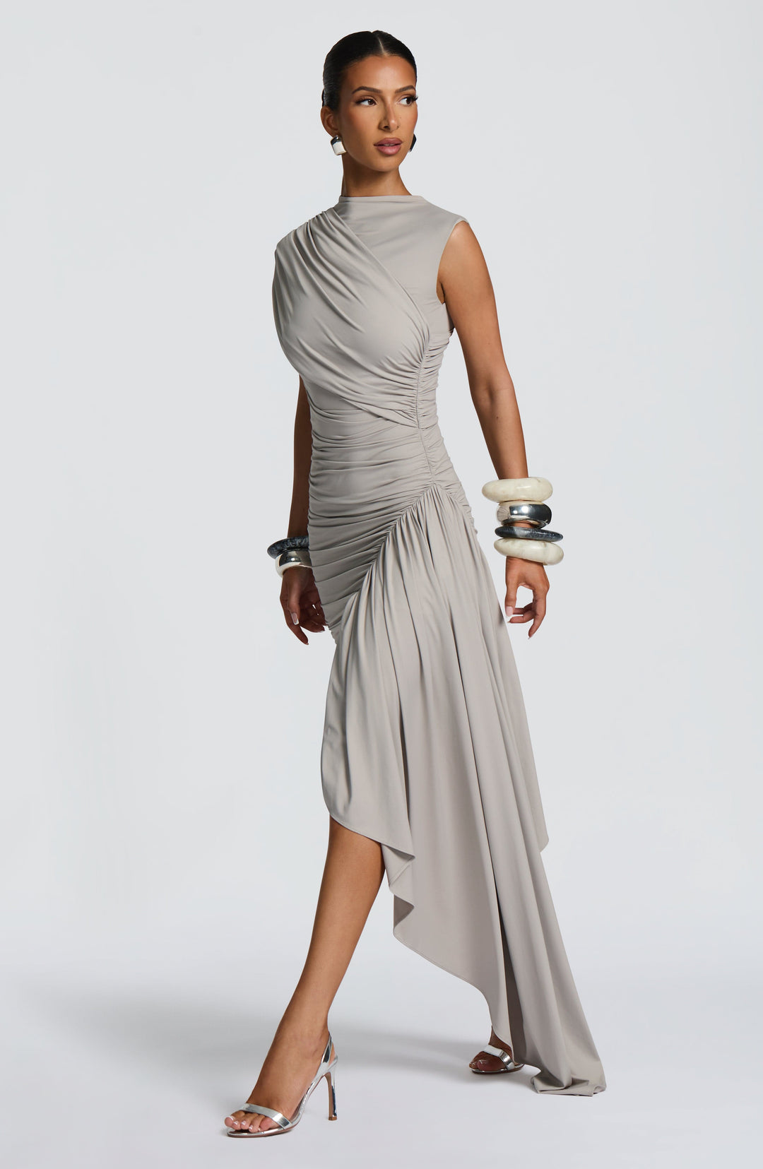 Orianna Mini Dress in Light Grey by Clandour, product photo 9