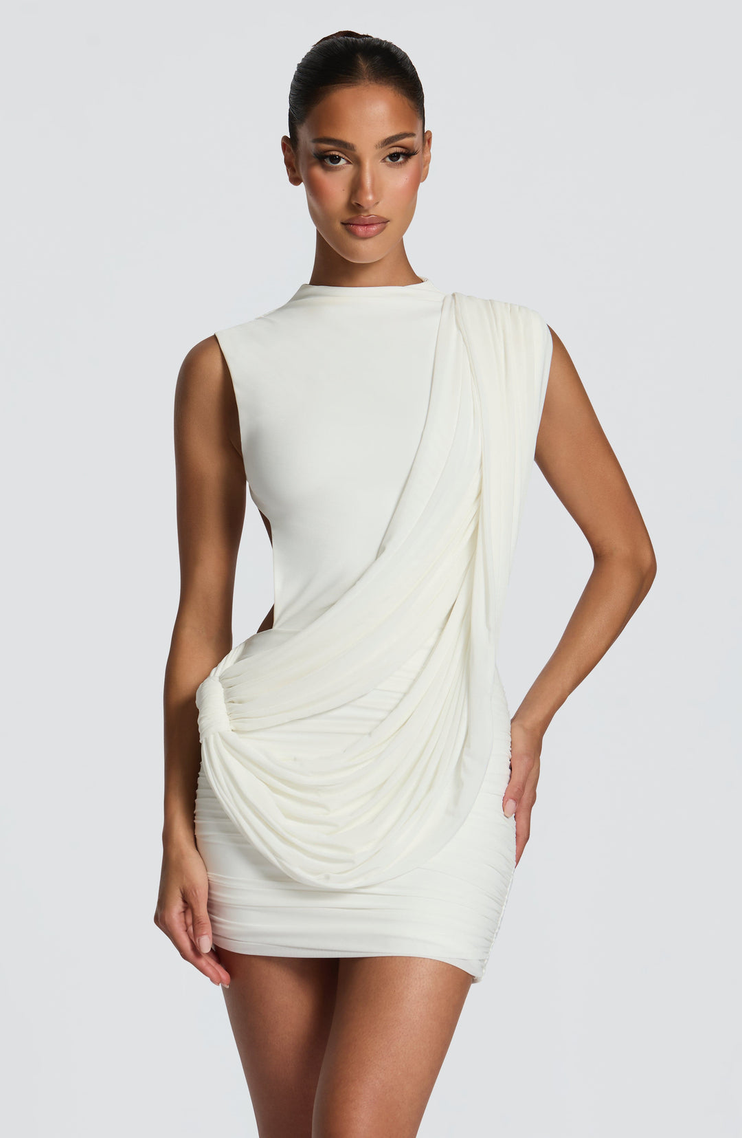 Orianora Mini Dress in Ivory by Clandour, product photo 1