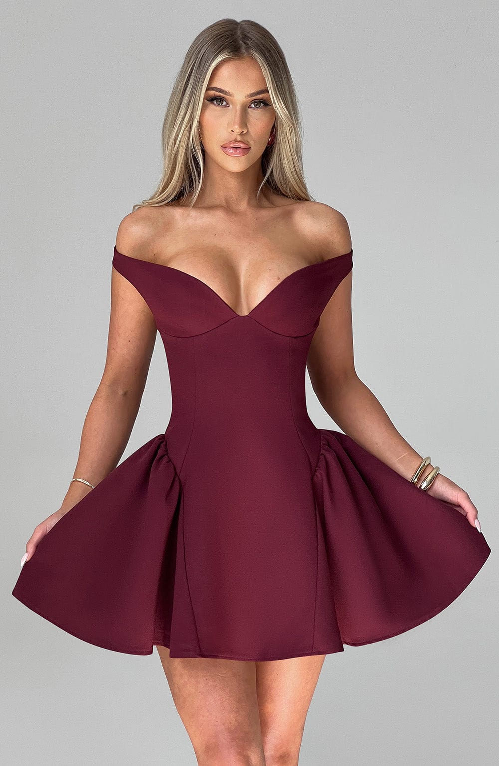 Oriaora Mini Dress in Cherry Lacquer by Clandour, product photo 6