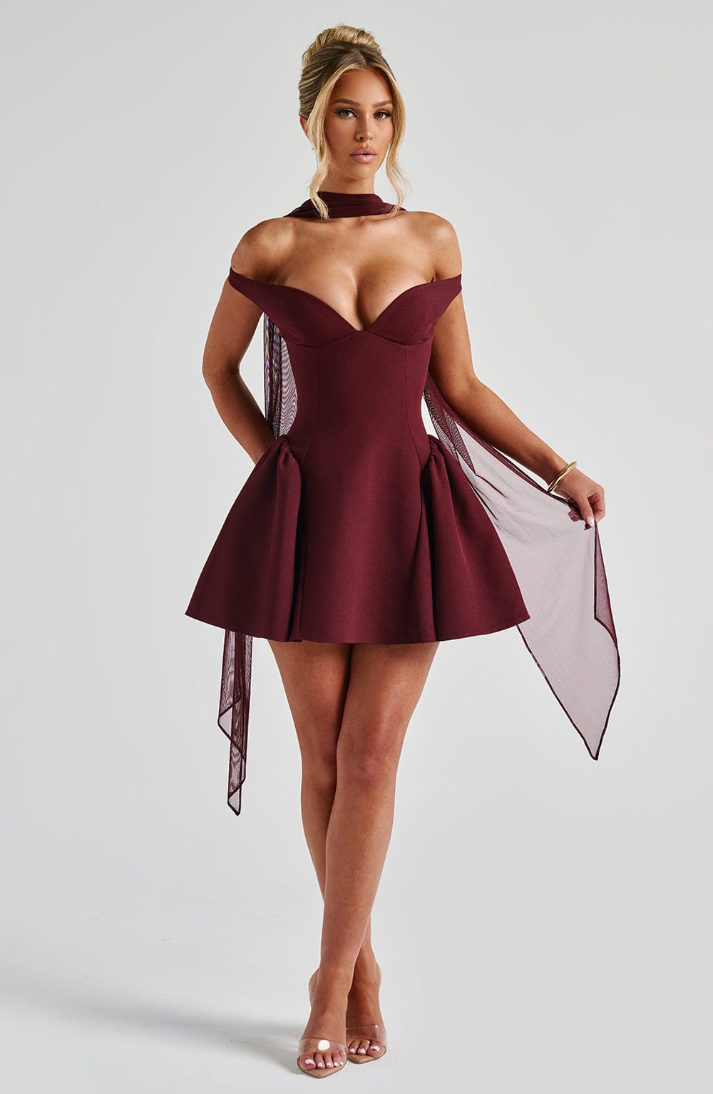 Oriaora Mini Dress in Cherry Lacquer by Clandour, product photo 13