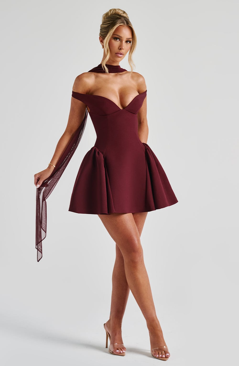 Oriaora Mini Dress in Cherry Lacquer by Clandour, product photo 14