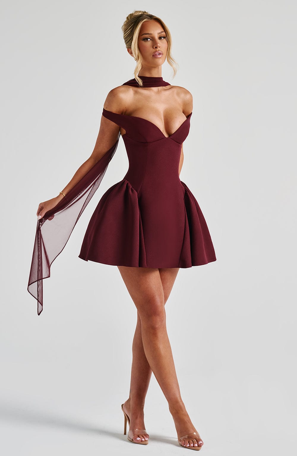 Oriaora Mini Dress in Cherry Lacquer by Clandour, product photo 15