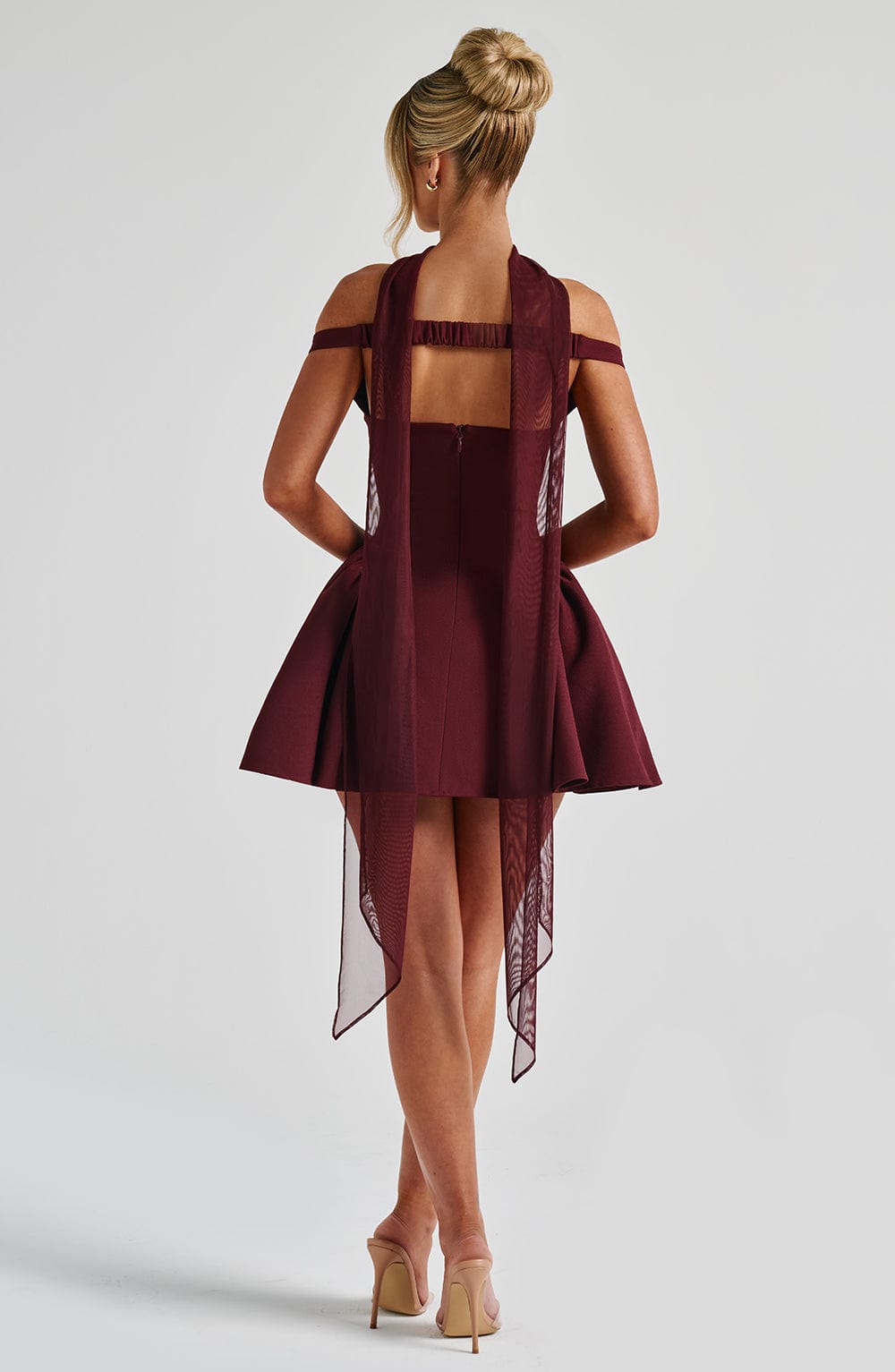 Oriaora Mini Dress in Cherry Lacquer by Clandour, product photo 16