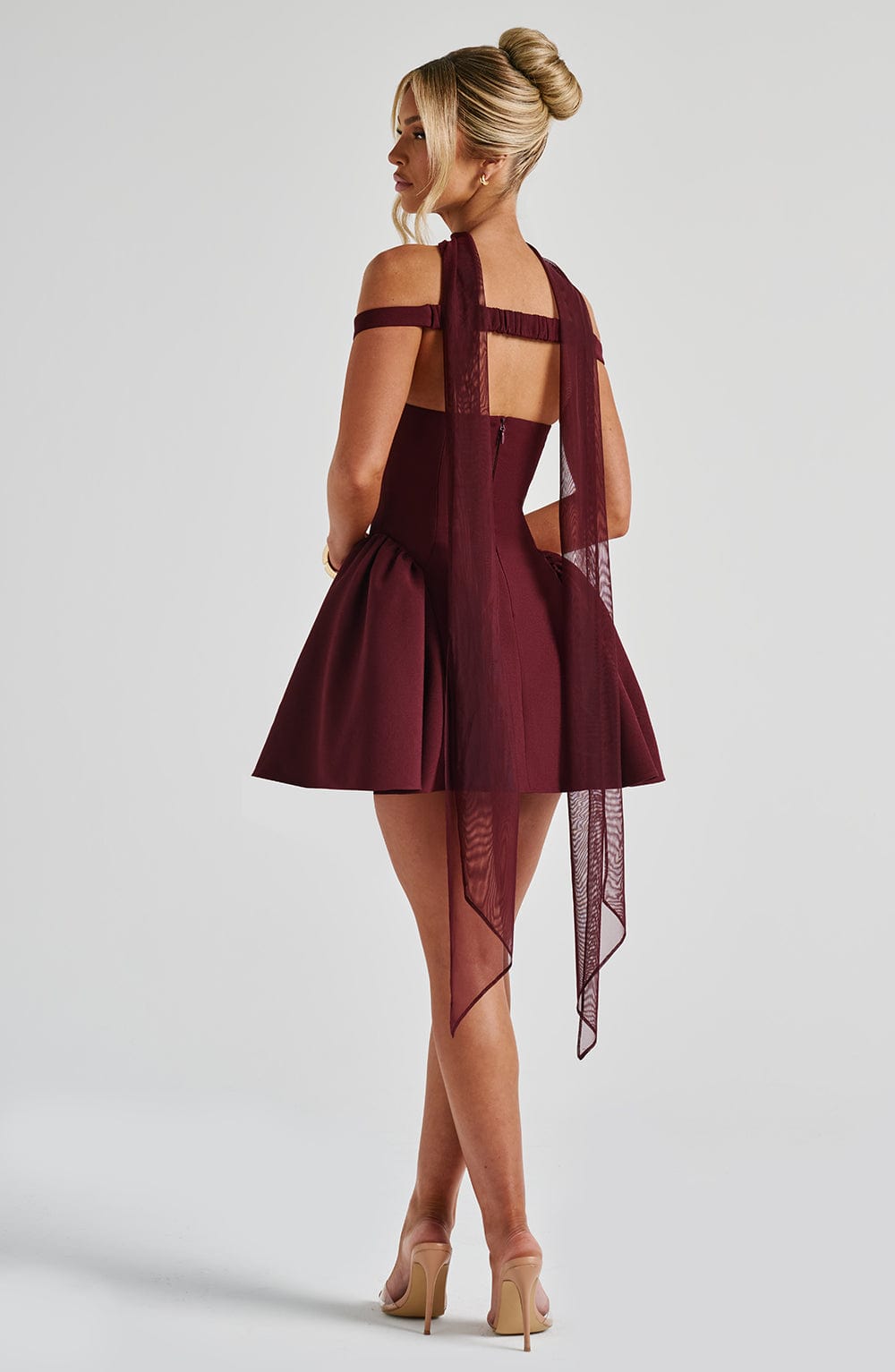 Oriaora Mini Dress in Cherry Lacquer by Clandour, product photo 17