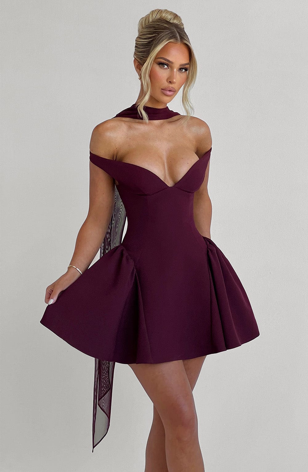 Oriaora Mini Dress in Cherry Lacquer by Clandour, product photo 18