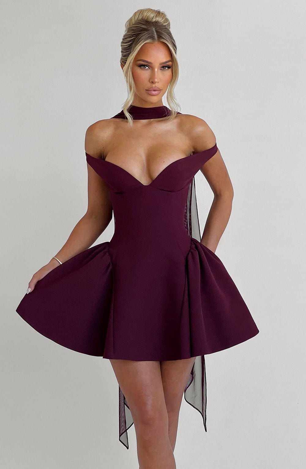 Oriaora Mini Dress in Cherry Lacquer by Clandour, product photo 19