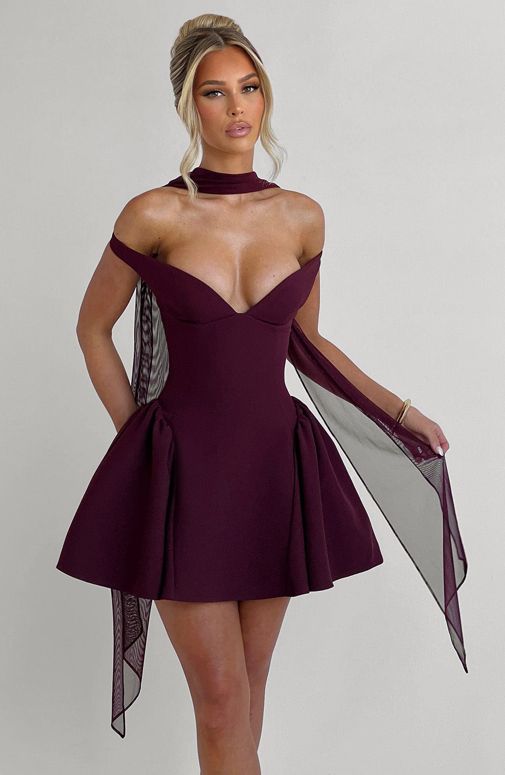 Oriaora Mini Dress in Cherry Lacquer by Clandour, product photo 20
