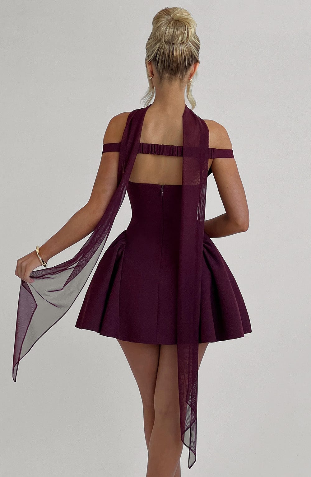 Oriaora Mini Dress in Cherry Lacquer by Clandour, product photo 21