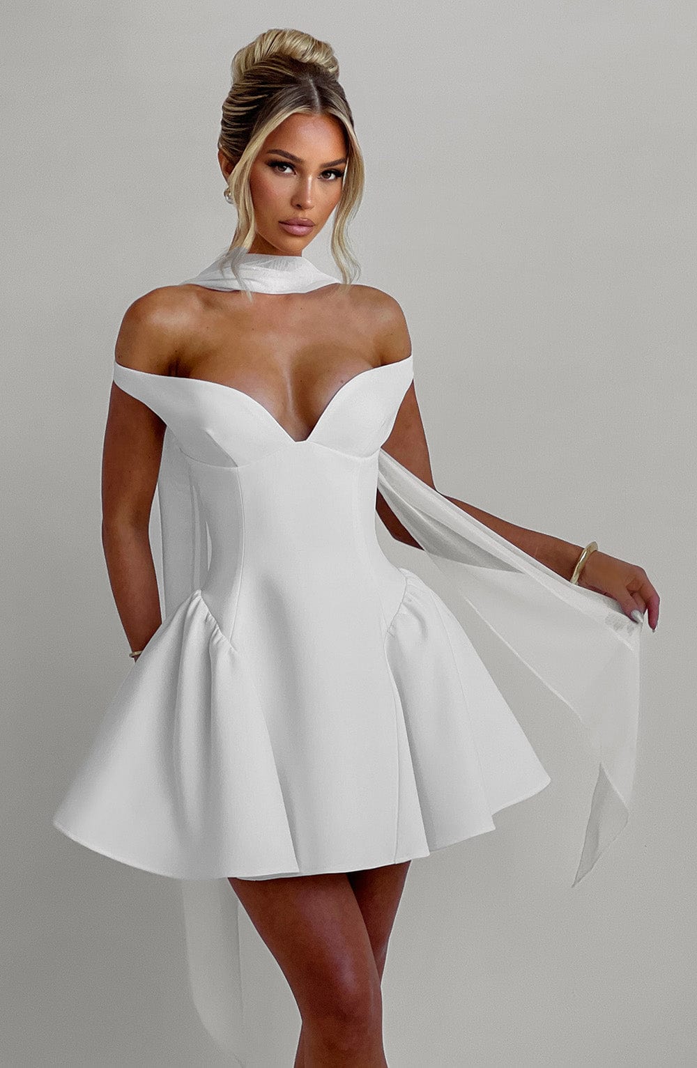 Oriaora Mini Dress in Ivory by Clandour, product photo 19
