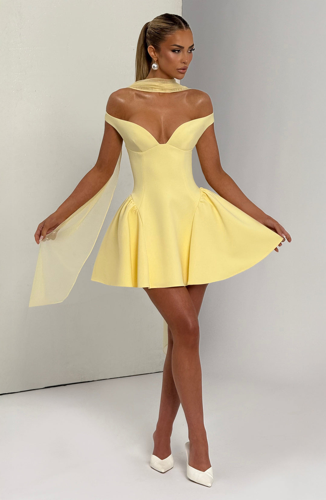 Oriaora Mini Dress in Lemon by Clandour, product photo 6