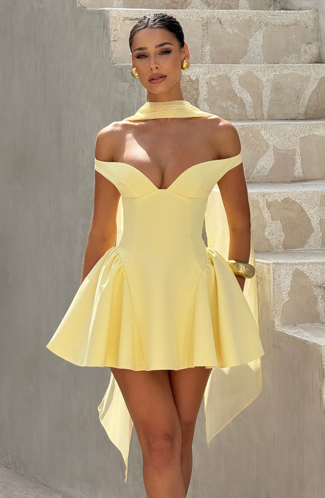 Oriaora Mini Dress in Lemon by Clandour, product photo 12