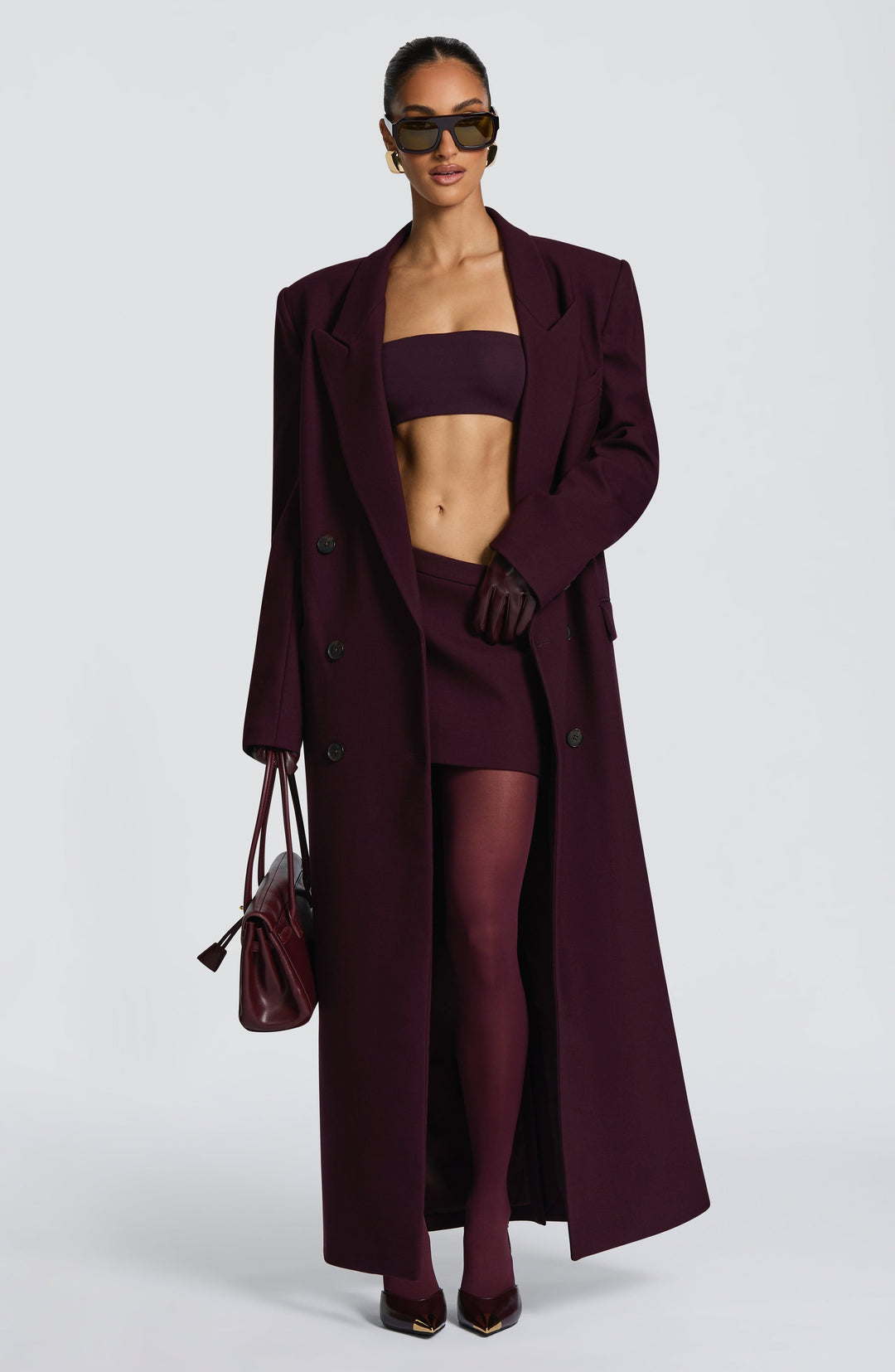 Oriaoria Coat in Plum by Clandour, product photo 1