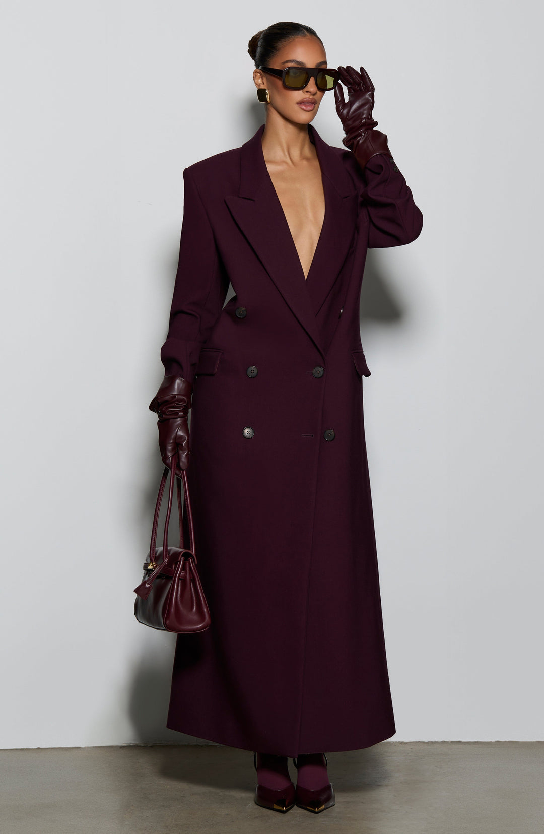 Oriaoria Coat in Plum by Clandour, product photo 2