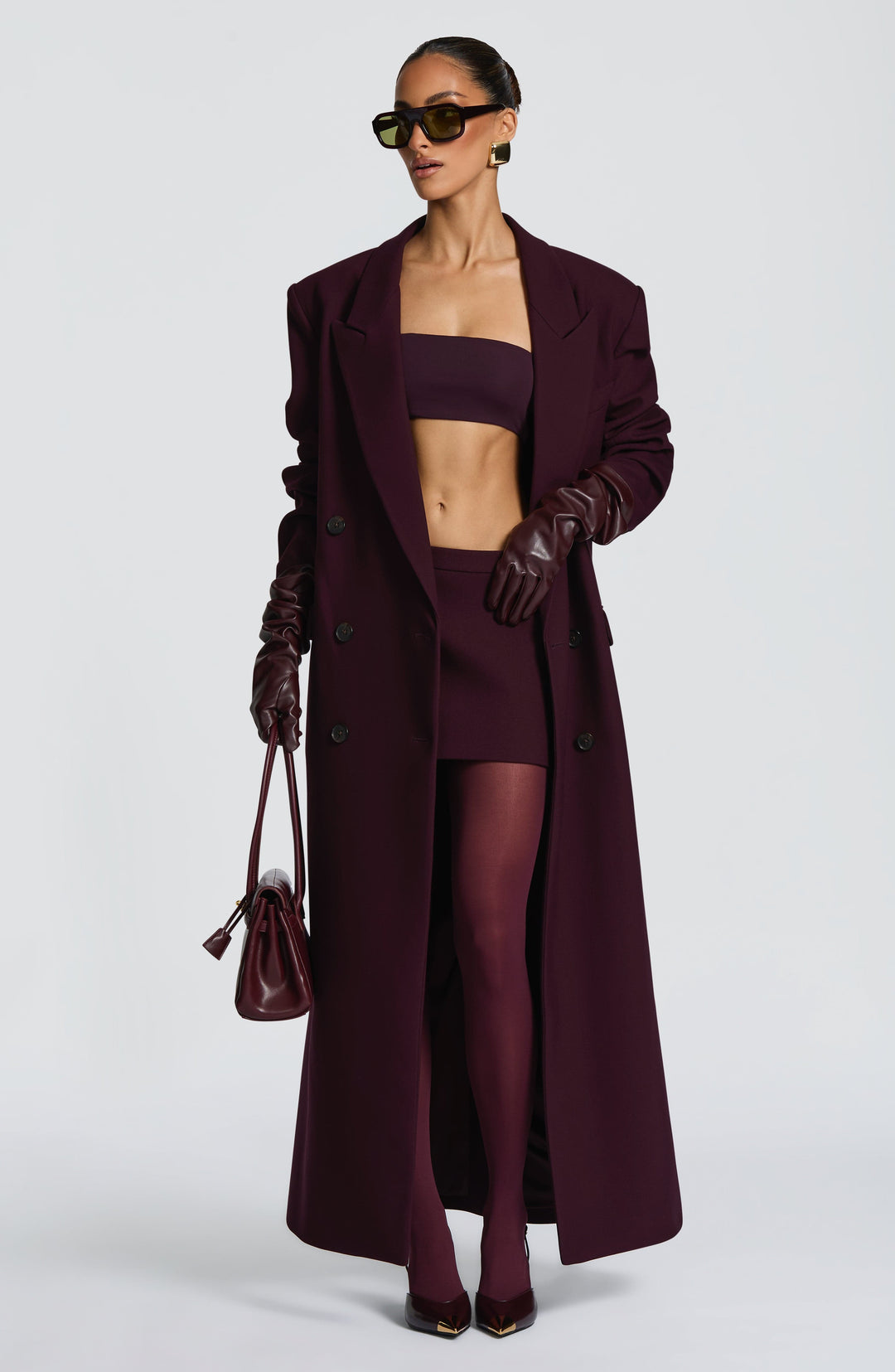 Oriaoria Coat in Plum by Clandour, product photo 7