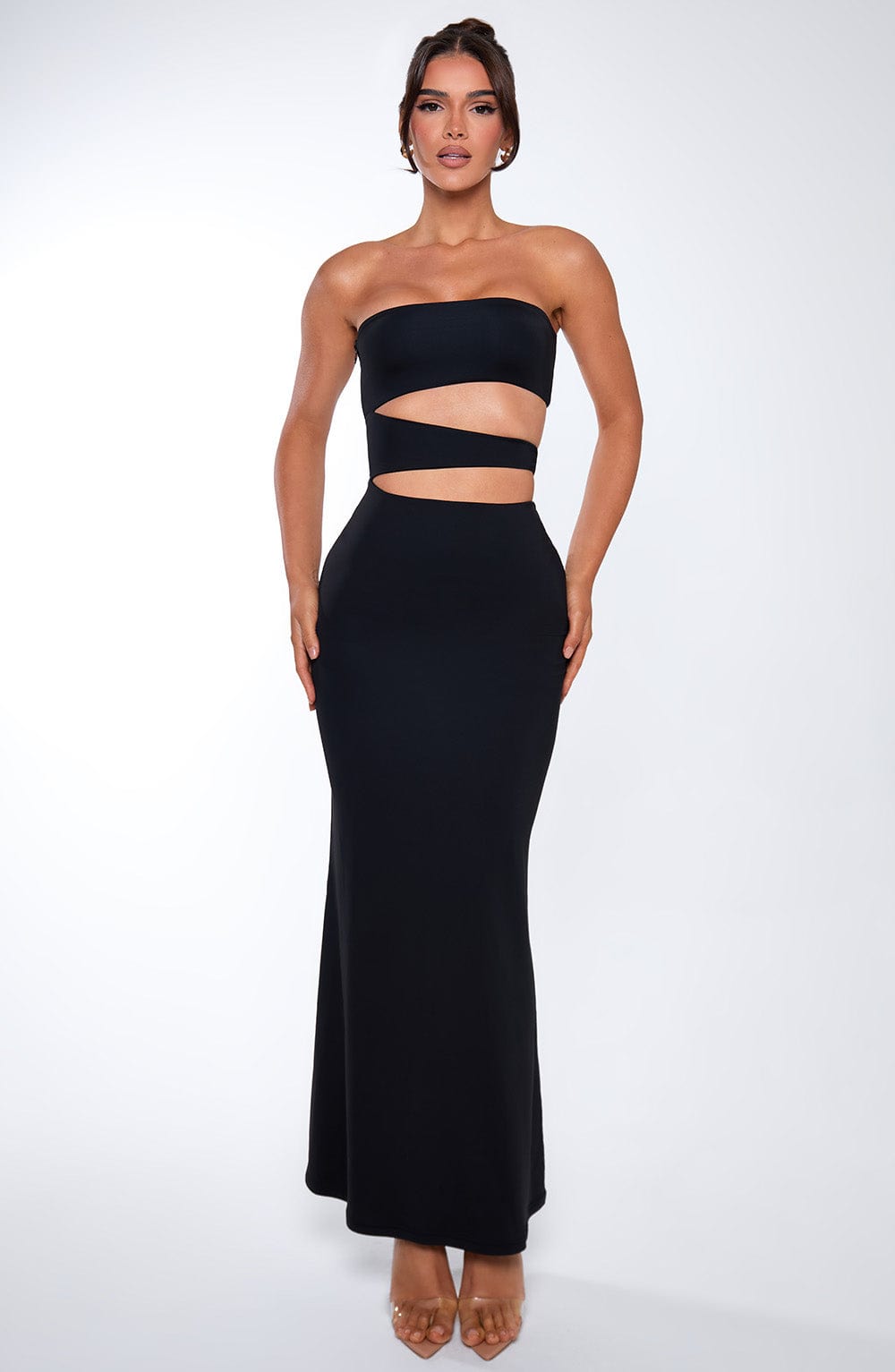 Oriara Maxi Dress in Black by Clandour, product photo 3