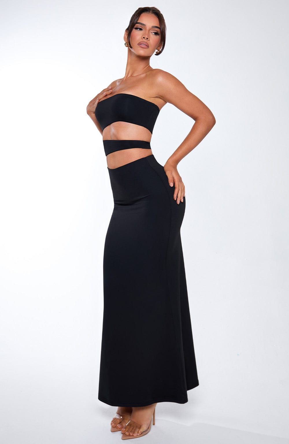 Oriara Maxi Dress in Black by Clandour, product photo 7
