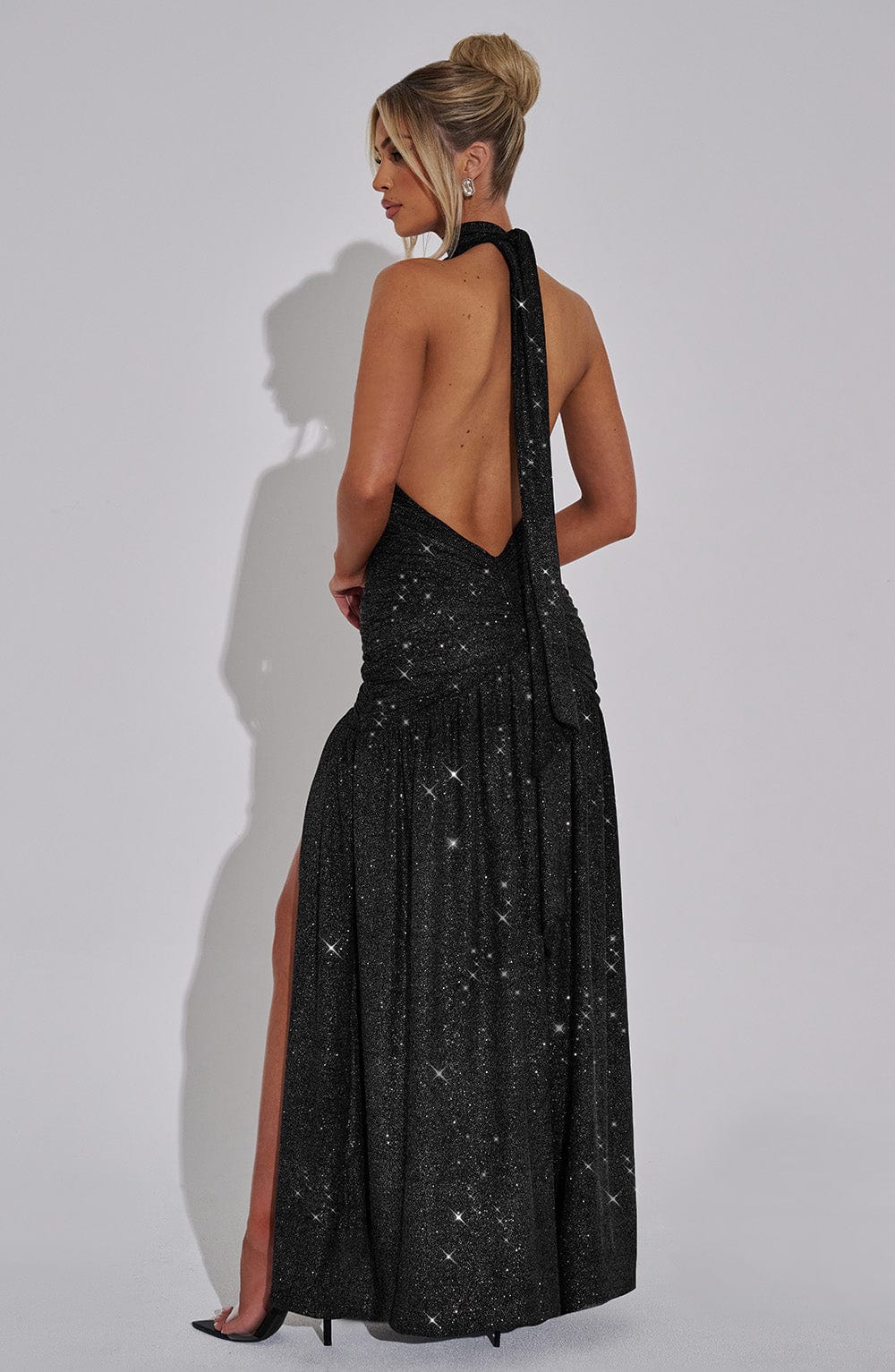 Oriari Maxi Dress in Black Sparkle by Clandour, product photo 6