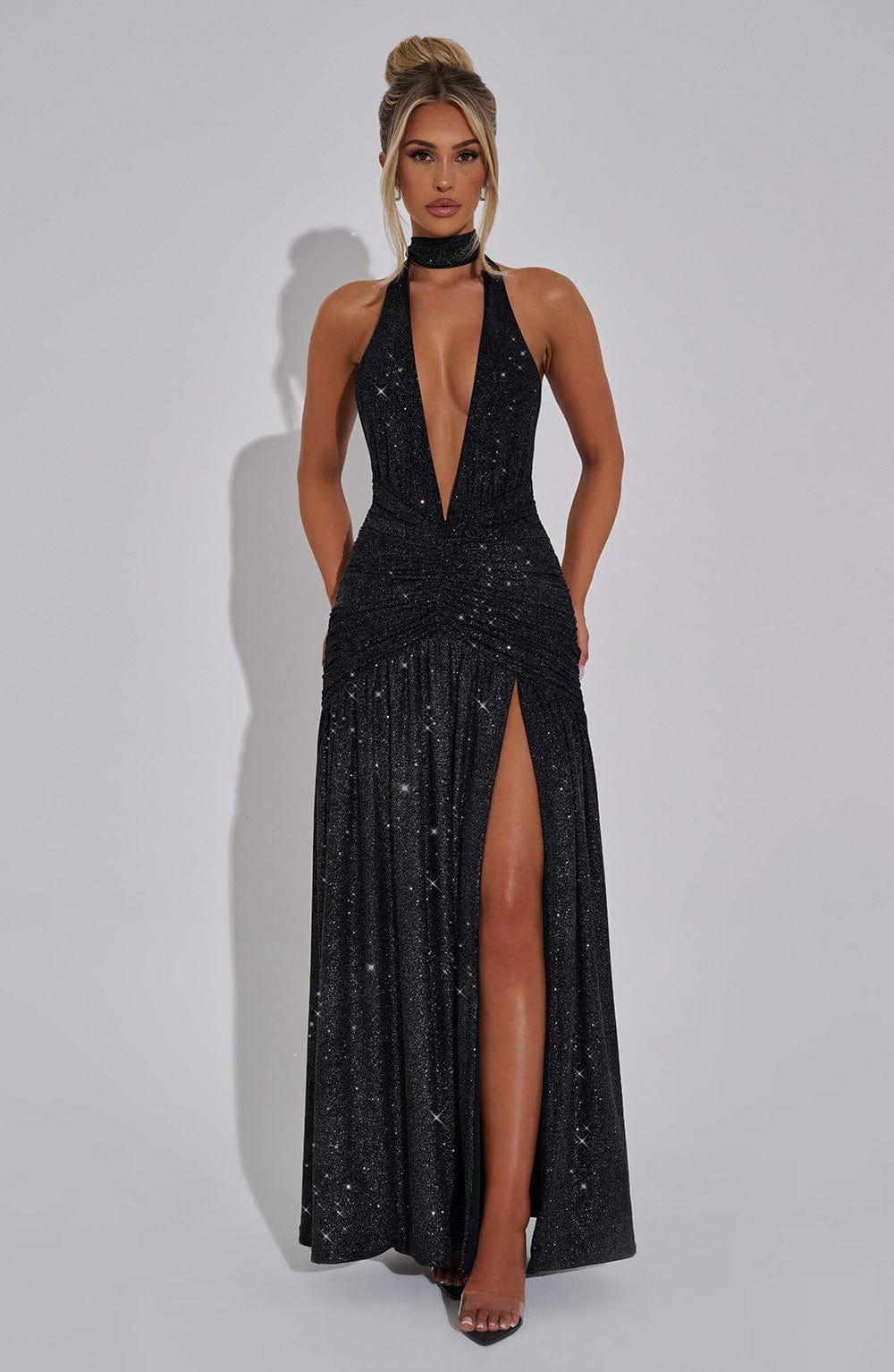 Oriari Maxi Dress in Black Sparkle by Clandour, product photo 9