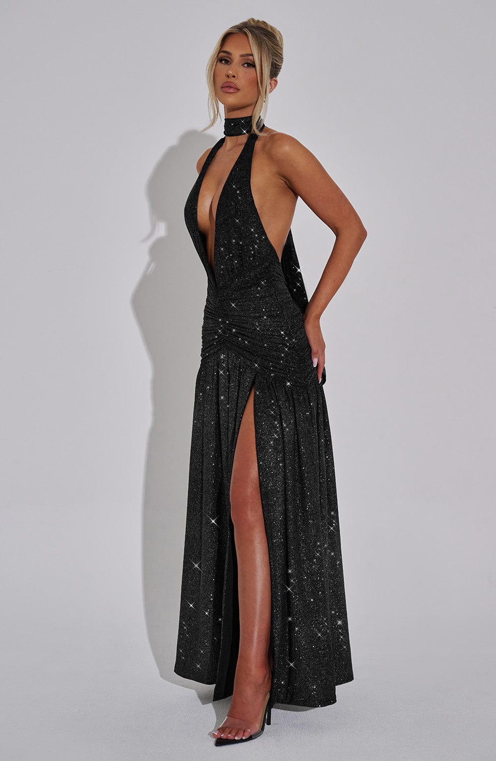 Oriari Maxi Dress in Black Sparkle by Clandour, product photo 10