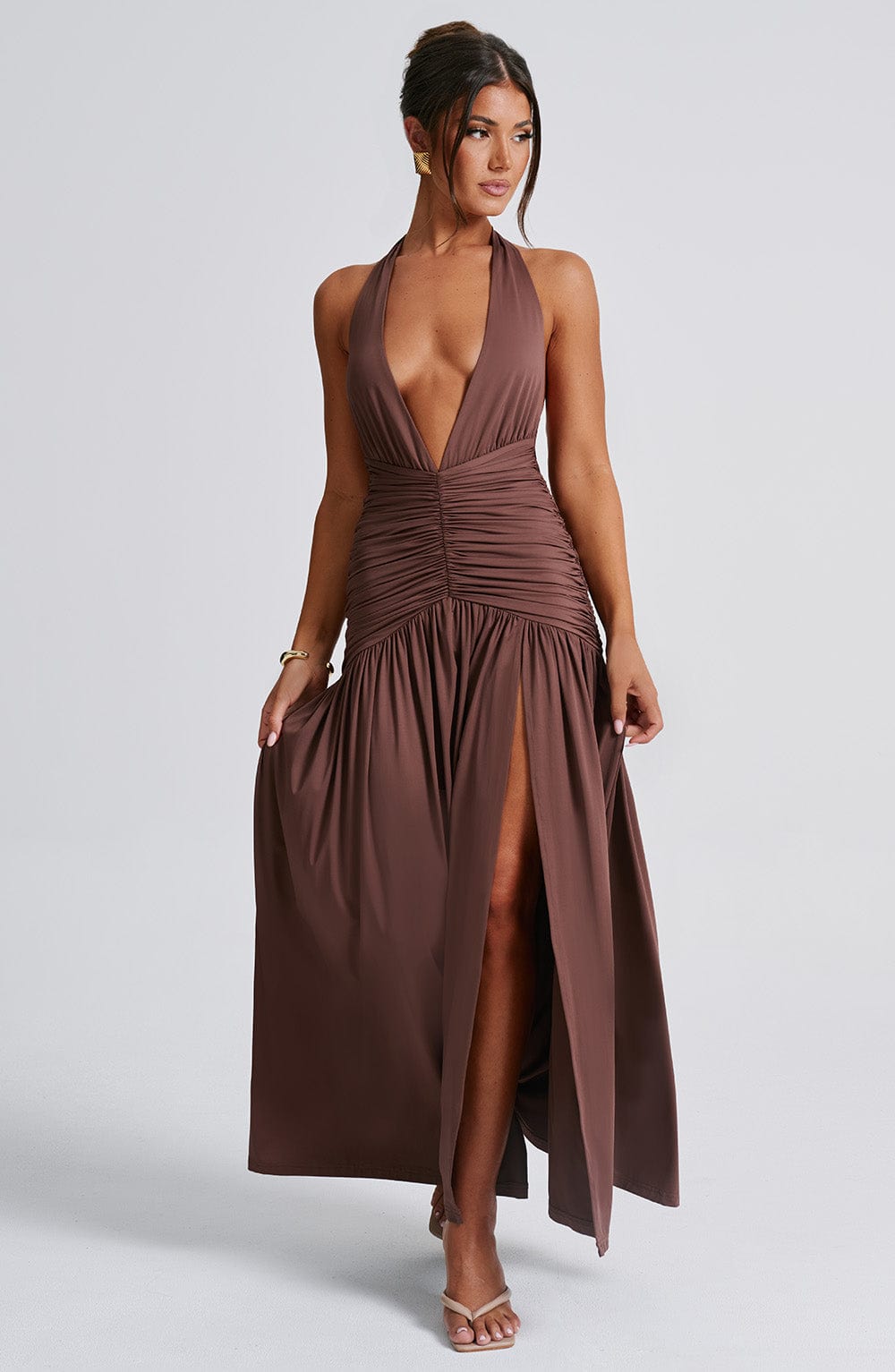 Oriari Maxi Dress in Chocolate by Clandour, product photo 2