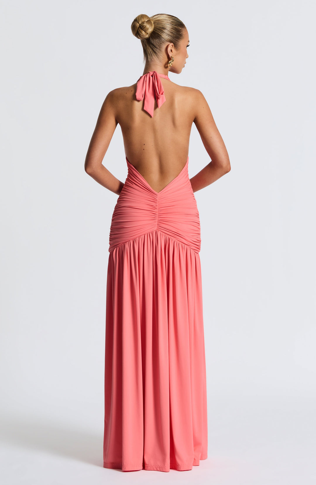 Oriari Maxi Dress in Coral Pink by Clandour, product photo 3