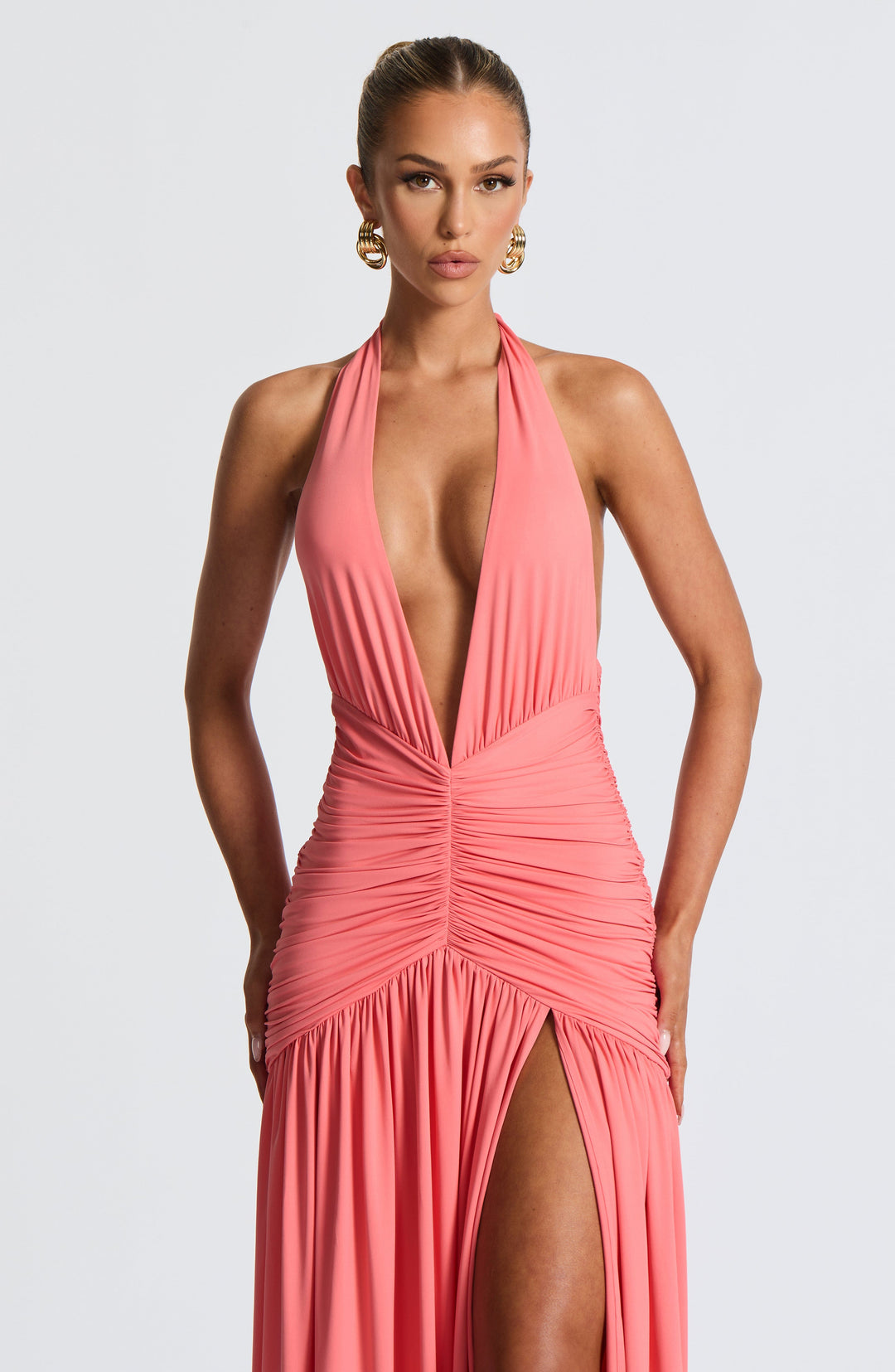 Oriari Maxi Dress in Coral Pink by Clandour, product photo 10