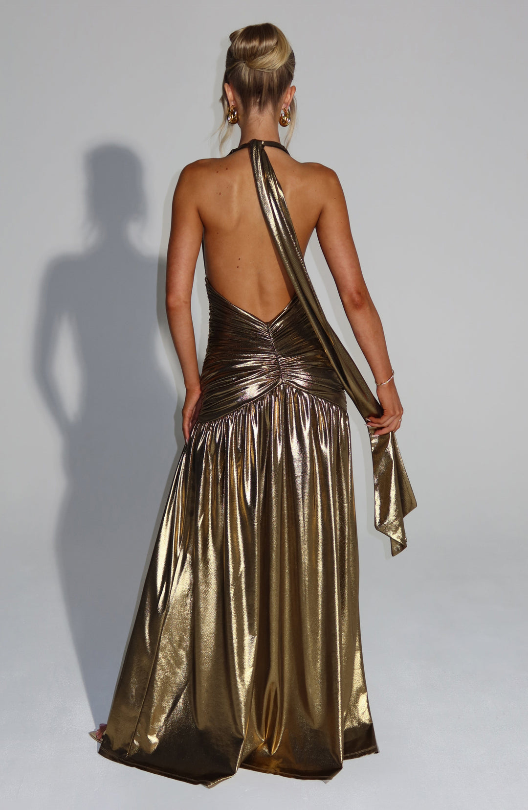 Oriari Maxi Dress in Gold by Clandour, product photo 2