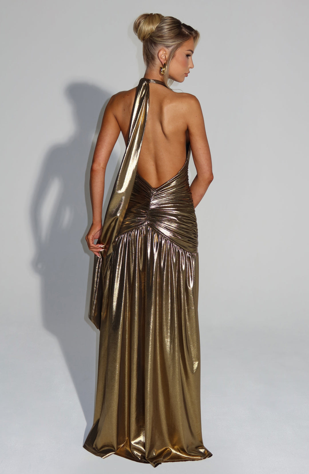 Oriari Maxi Dress in Gold by Clandour, product photo 4