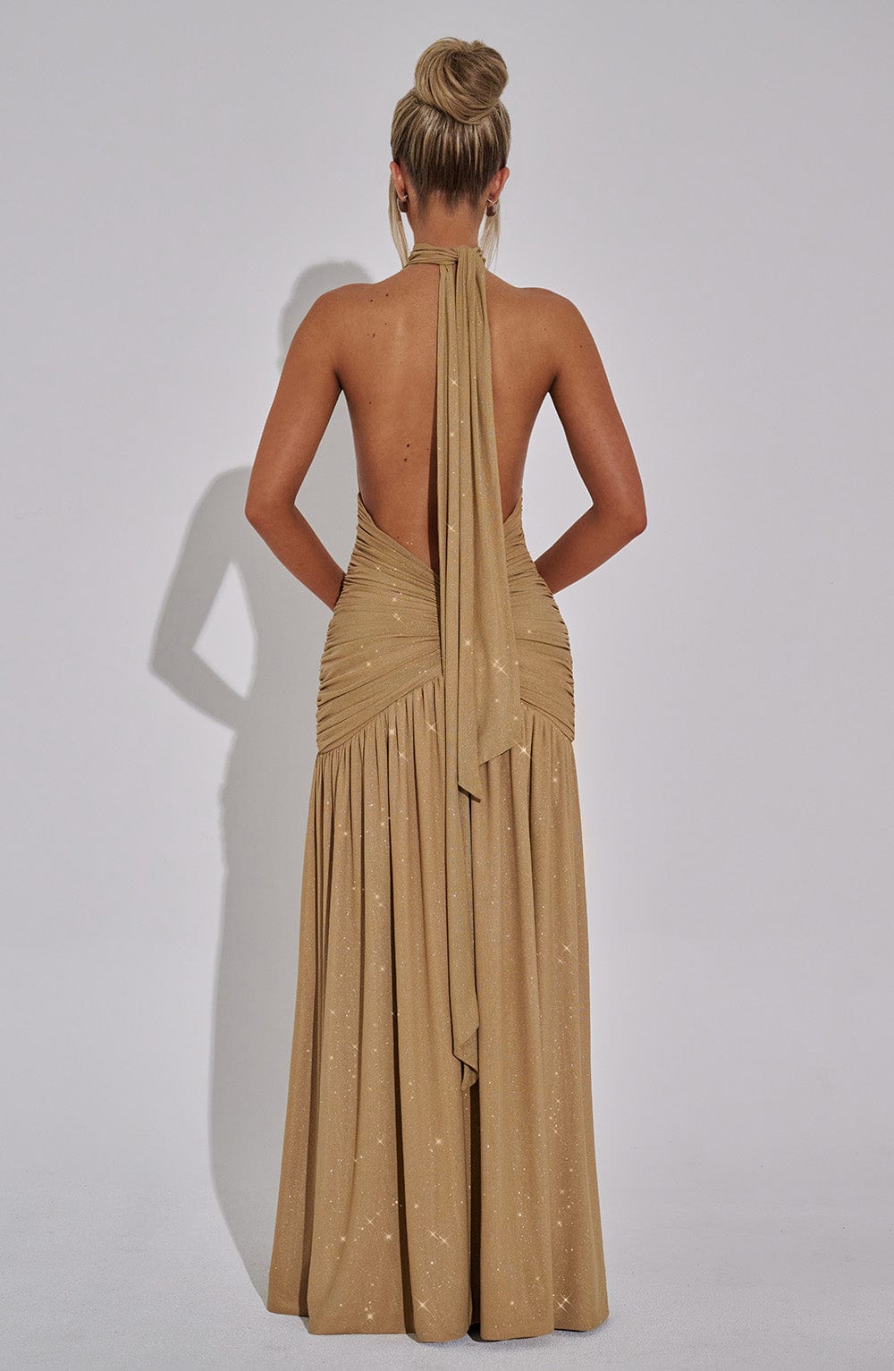 Oriari Maxi Dress in Gold Sparkle by Clandour, product photo 9