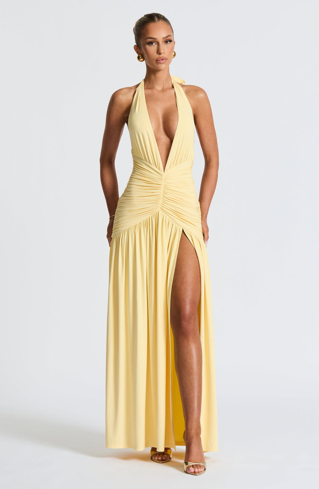 Oriari Maxi Dress in Lemon by Clandour, product photo 4