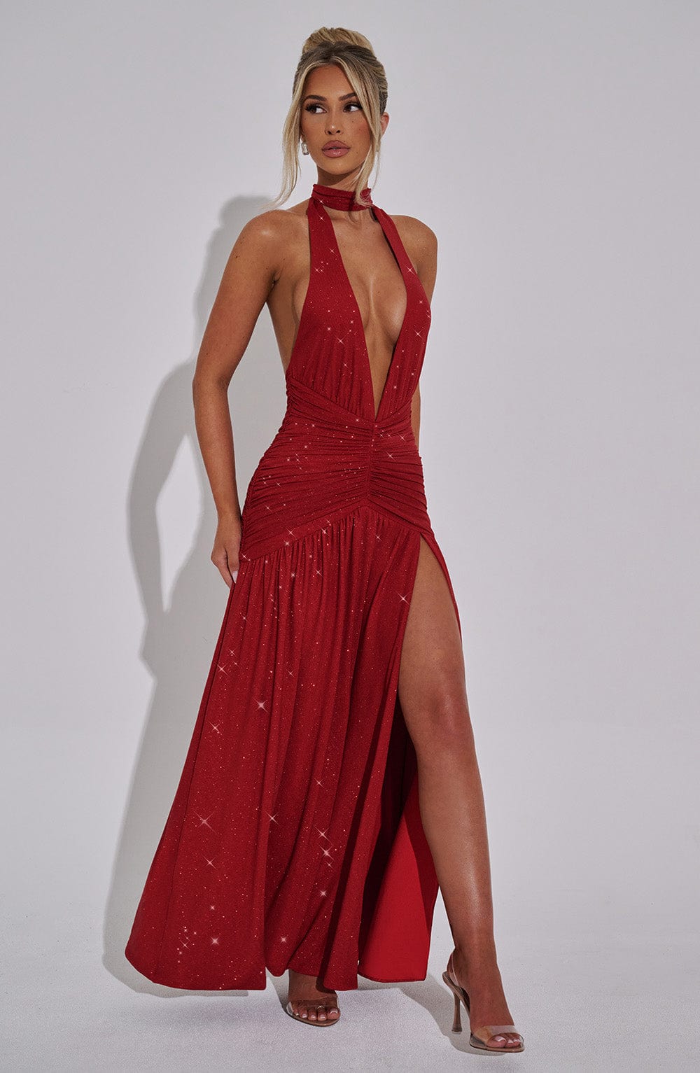 Oriari Maxi Dress in Red Sparkle by Clandour, product photo 5