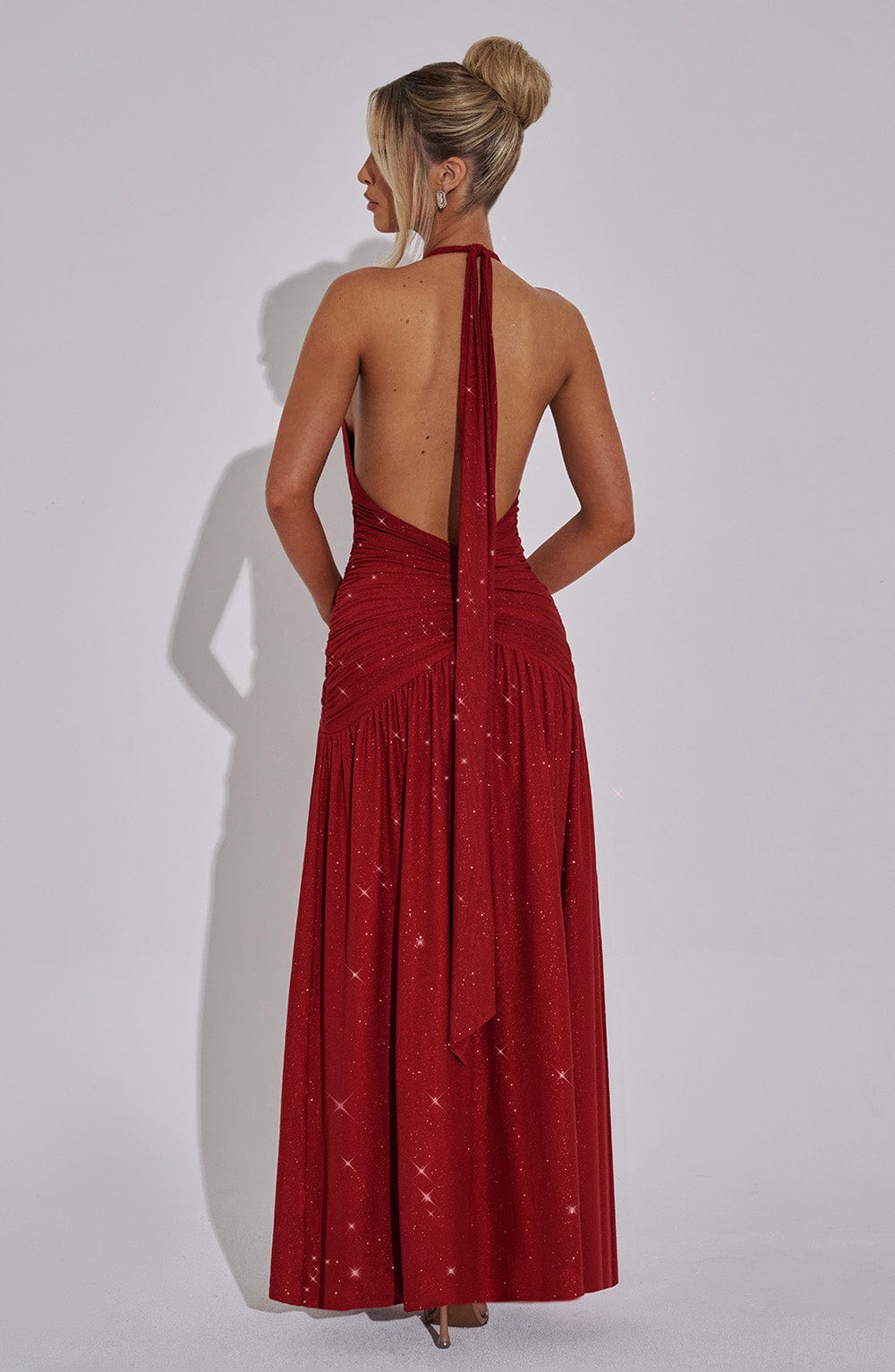 Oriari Maxi Dress in Red Sparkle by Clandour, product photo 7