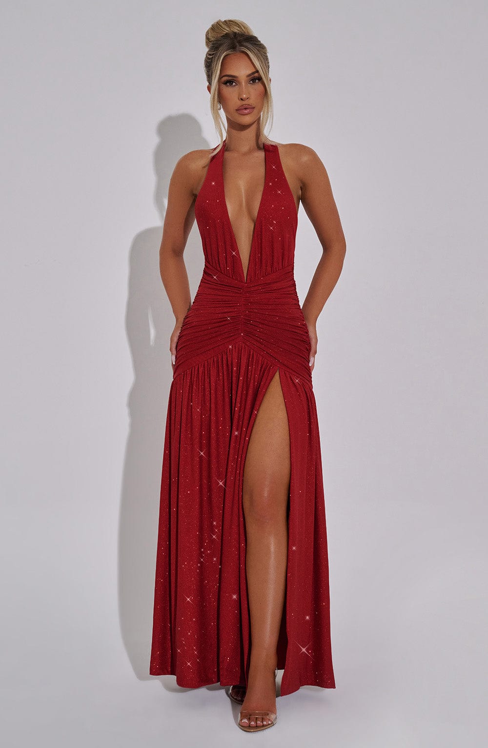 Oriari Maxi Dress in Red Sparkle by Clandour, product photo 9