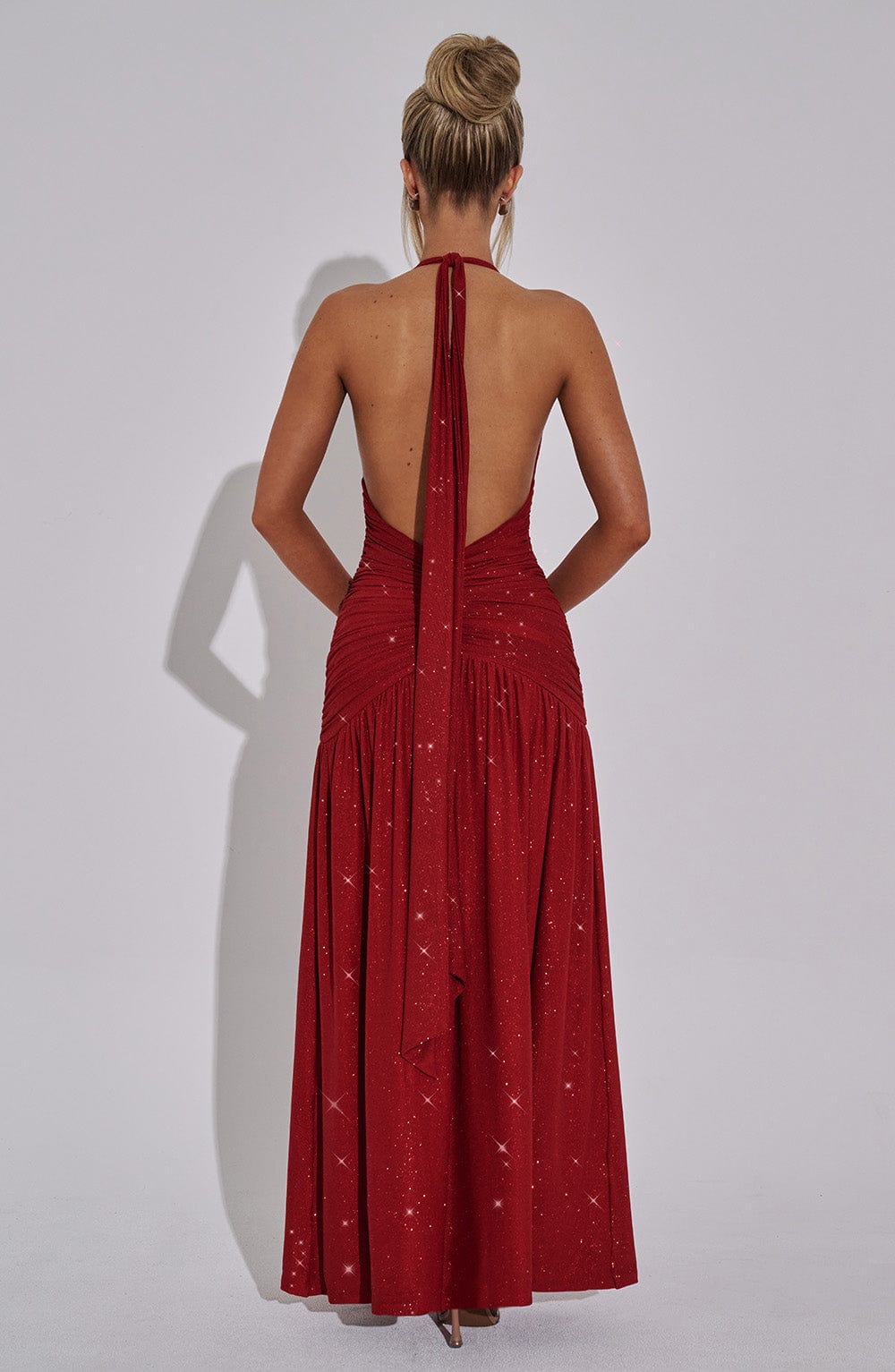 Oriari Maxi Dress in Red Sparkle by Clandour, product photo 10