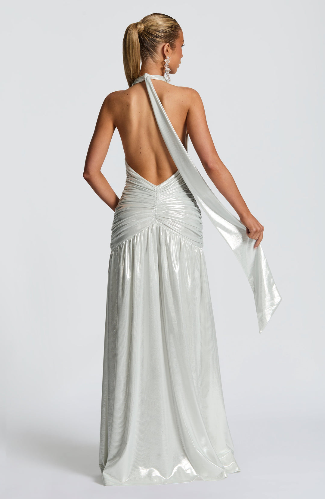 Oriari Maxi Dress in Silver by Clandour, product photo 4