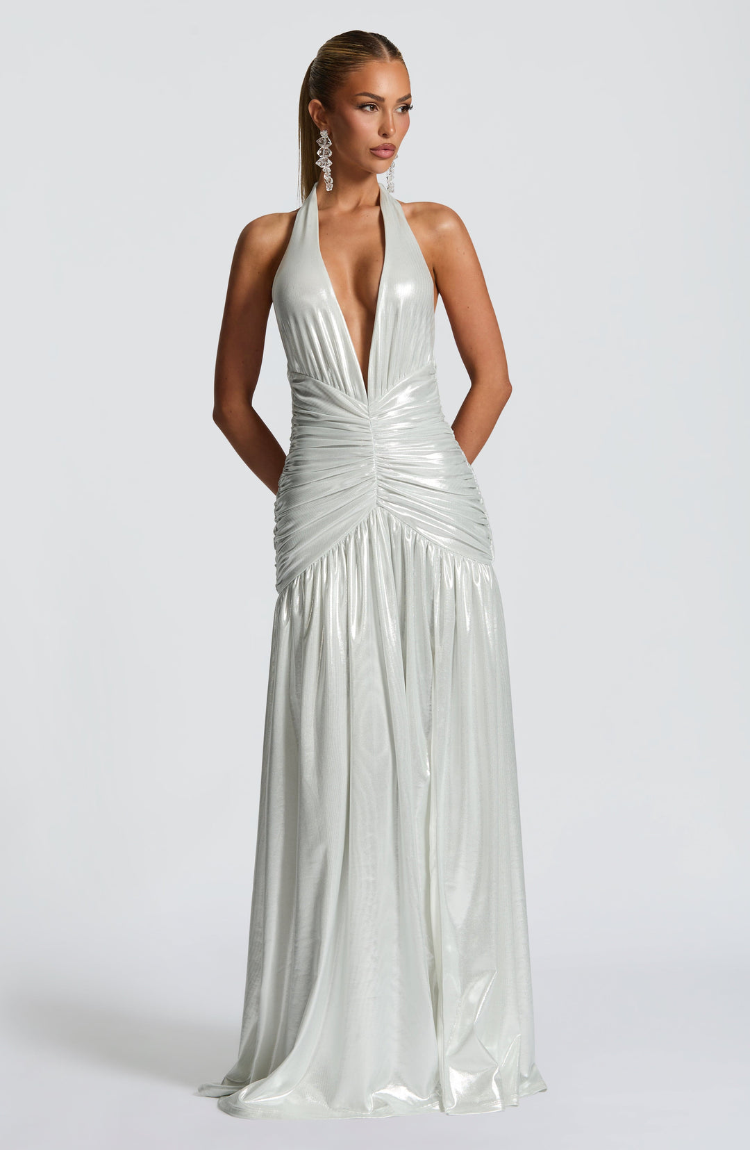Oriari Maxi Dress in Silver by Clandour, product photo 8